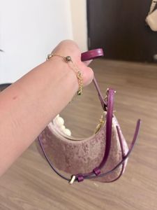 Sparkly Pink Crescent Shoulder Bag