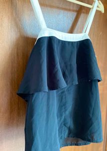 Chic Black Ruffle Tiered Top