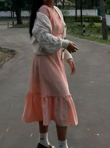 Korean peach dress