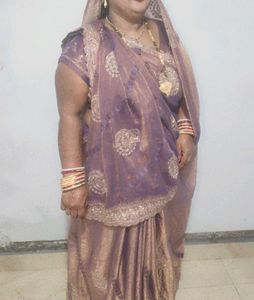 Elegant Purple Embroidered Saree