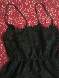 Black Lace Spaghetti Strap Dress