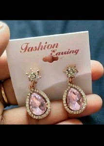 Pink Teardrop Dangle Earrings