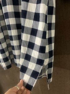 Plus Size Checked Cotton Tunic Top