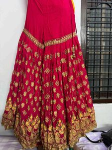 Stunning Pink &amp; Gold Embroidered Lehenga Choli