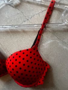 La Senza Orange Polka Dot Padded Underwire Bra