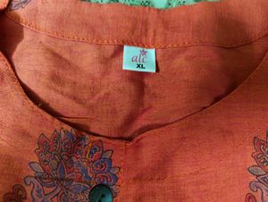 Orange Printed Kurta