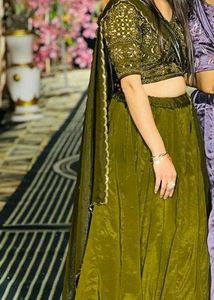Olive Green Hand Work Blouse Choli