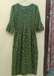 Green Polka Dot Midi Dress
