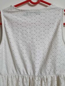 White Sleeveless Tiered Dress