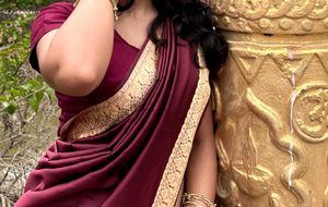 Elegant Maroon Satin Saree