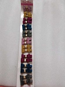 Sparkly Bow Hair Clips Set