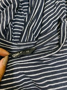 Navy Striped Long Sleeve Top