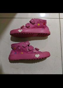 Shiny Gold High-Top &amp; Pink Sneakers