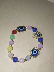 Evil Eye & Elephant Charm anti tarnish Bracelet