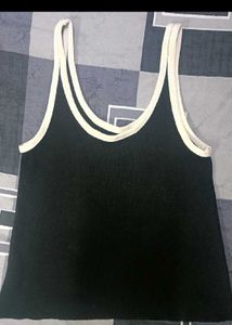 Black Tank Top with White Trim