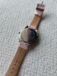 Guess Crystal Rhinestone Pink Leather Strap Watch