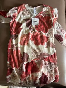 Floral Print Sheer Sleeve Mini Dress
