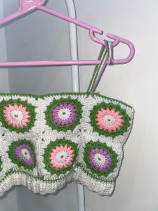 Crochet Floral Crop Top