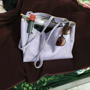lavender tote bag croc pattern
