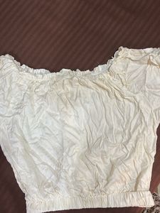 Cute Off-Shoulder Button Top