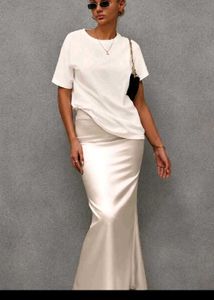 Elegant Satin Maxi Skirt