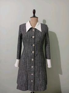 Chic Tweed Button-Up Dress