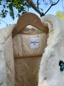 Cream Faux Fur Hooded Jacket