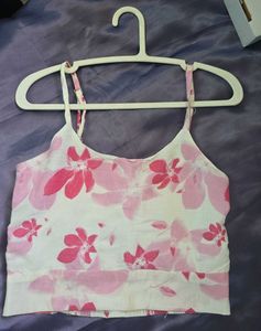 Lowest Prices_Pink Floral Cami Crop Top