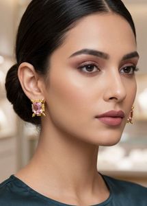 New Stunning Pink Gemstone Earrings &amp; Ring