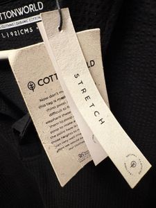 Cottonworld Black Textured Polo Shirt