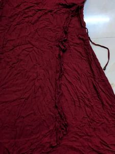 Maroon Wrap Dress by Pantaloons
