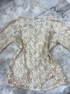vintage lace button up top