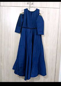 Elegant Navy Blue Embellished Gown