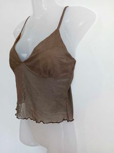 Brown Sheer Camisole Top