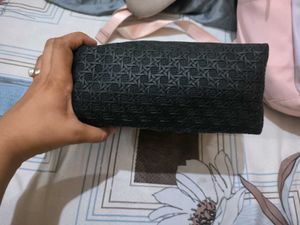 Stylish Black Textured Cosmetic Pouch