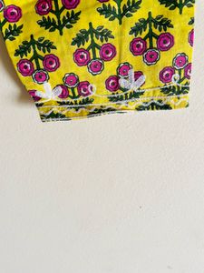 Yellow Floral Print Kurta