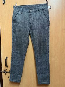 Ankle Length Formal Grey Pants for Men