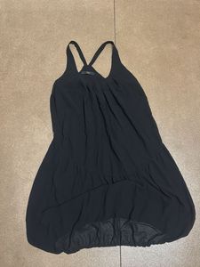 Chic Black Flowy Mini Dress