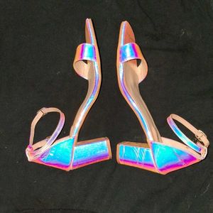 Aesthetic korean holographic heels