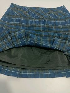 Imported Plaid Pleated Mini Skirt Size 32