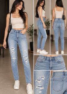 Light Wash Ripped Jeans