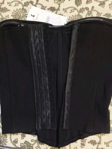 SHEIN Black Corset Top with Tie