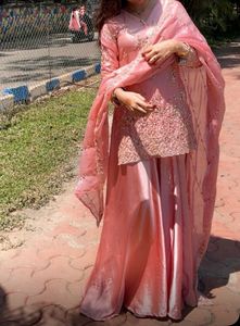 Elegant Pink Embroidered Kurta Set