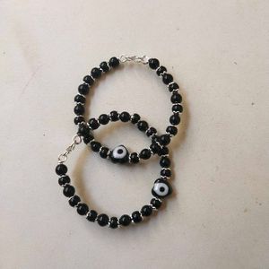 Pure Silver &amp; Black Crystals Evil Eye Baby Nazariy