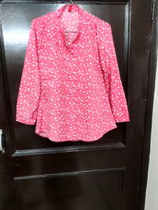 Pink Heart Print Top💓🤍