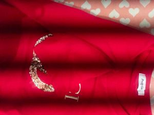 Red Gucci Sequin Logo T-Shirt