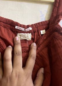 Beautiful Rust Ruffled Top
