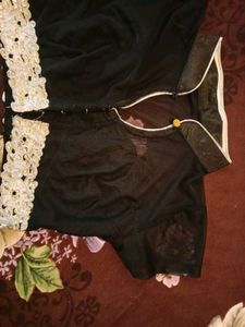 Black Color With Silver Lace + Margin