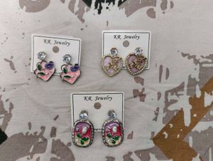 Cute Enamel Dangle Earrings Set