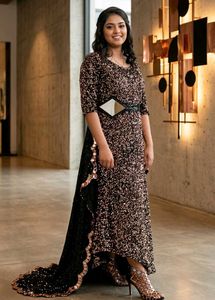 Stunning Sequin Gown with Trail